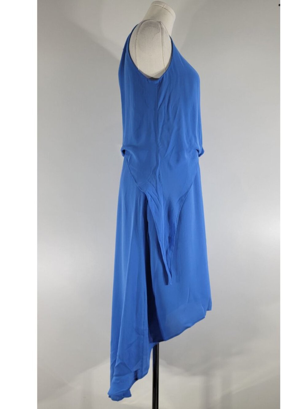 Kobi Halperin 100% Silk Asymmetrical High-Low Cocktail Dress Blue Womens Size 6 - Picture 3 of 8